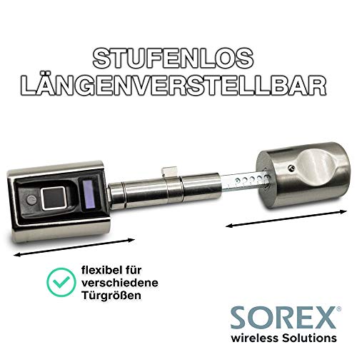 SOREX FLEX - Türschloss biometrisch mit deutschem Support! Türöffner mit Fingerabdruck und RFID Zylinder inkl. Batterien | Keine Schlüssel nötig | Keyless Smart Lock | elektronisches Schloss - 3