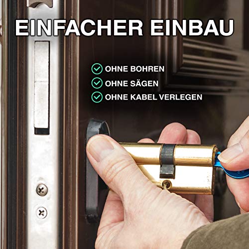 SOREX FLEX - Türschloss biometrisch mit deutschem Support! Türöffner mit Fingerabdruck und RFID Zylinder inkl. Batterien | Keine Schlüssel nötig | Keyless Smart Lock | elektronisches Schloss - 4