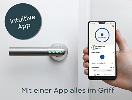 SOREX FLEX Türgriff Elektronisch mit Code – auch per Bluetooth App steuerbar | Türbeschlag mit Zahlenschloss – inkl. Batterien | Türklinke inkl Schloss – Keine Schlüssel nötig | Smart Lock - 4