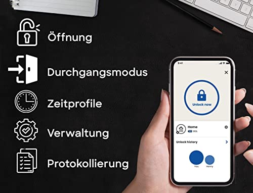 SOREX FLEX Türgriff Elektronisch mit Code – auch per Bluetooth App steuerbar | Türbeschlag mit Zahlenschloss – inkl. Batterien | Türklinke inkl Schloss – Keine Schlüssel nötig | Smart Lock - 6