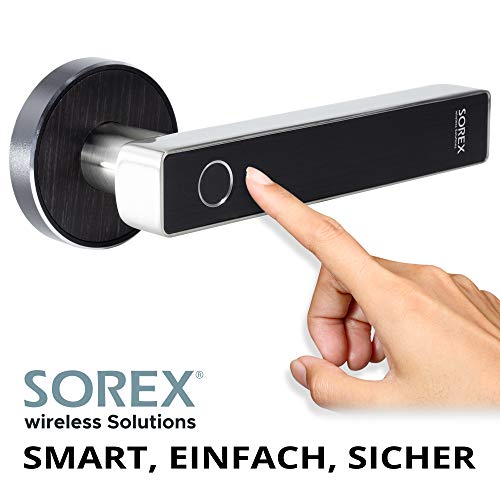 SOREX FLEX Türgriff Elektronisch Fingerabdruck Schloss mit deutschem Support! per Bluetooth App Steuerbar, Fingerprint Türbeschlag- inkl. Batterien, Smart Lock Türklinke - 2