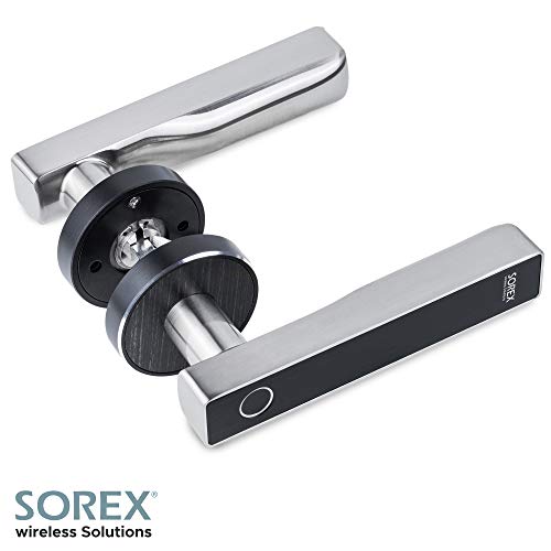 SOREX FLEX Türgriff Elektronisch Fingerabdruck Schloss mit deutschem Support! per Bluetooth App Steuerbar, Fingerprint Türbeschlag- inkl. Batterien, Smart Lock Türklinke - 3