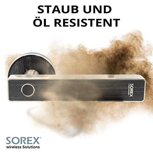 SOREX FLEX Türgriff Elektronisch Fingerabdruck Schloss mit deutschem Support! per Bluetooth App Steuerbar, Fingerprint Türbeschlag- inkl. Batterien, Smart Lock Türklinke - 5