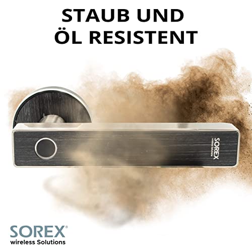 SOREX FLEX Türgriff Elektronisch Fingerabdruck Schloss mit deutschem  Support! per Bluetooth App Steuerbar, Fingerprint Türbeschlag- inkl.  Batterien, Smart Lock Türklinke - Elektronische Türschlösser