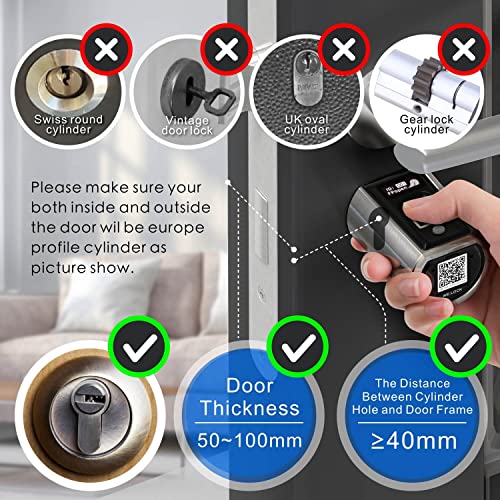 WE.LOCK Biometrischer Fingerabdruck Fernbedienung und Bluetooth Elektronisches Türschloss für Telefon ohne Schlüssel - 2