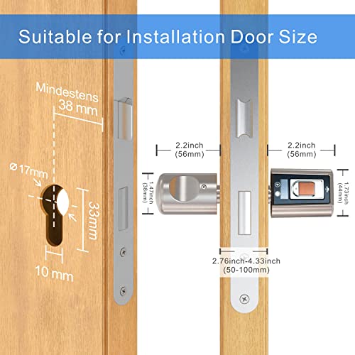 WE.LOCK Biometrischer Fingerabdruck Fernbedienung und Bluetooth Elektronisches Türschloss für Telefon ohne Schlüssel - 3