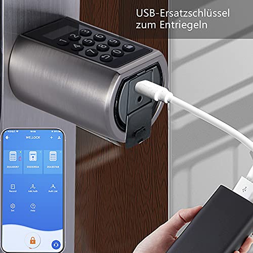WE.LOCK Biometrischer Fingerabdruck Fernbedienung und Bluetooth Elektronisches Türschloss für Telefon ohne Schlüssel - 7