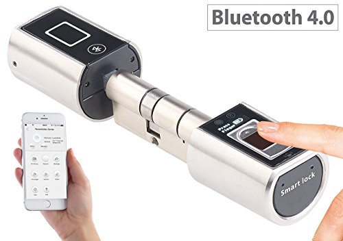 VisorTech Fingerprint Schloss: Elektronischer Tür-Schließzylinder mit Fingerprint-Scanner & Bluetooth (Schließzylinder Fingerabdruck) - 2