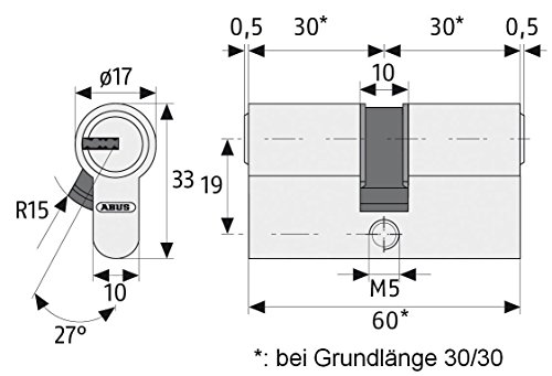 ABUS Profil-Zylinder D6XNP 30/30 mit Codekarte und 5 Schlüsseln, 48297 - 3