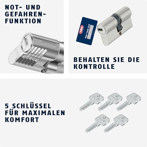 ABUS Profil-Zylinder D6XNP 30/30 mit Codekarte und 5 Schlüsseln, 48297 - 3