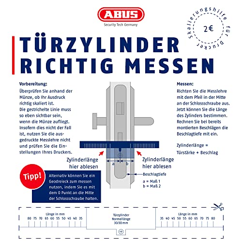 ABUS Profil-Zylinder D6XNP 30/30 mit Codekarte und 5 Schlüsseln, 48297 - 6