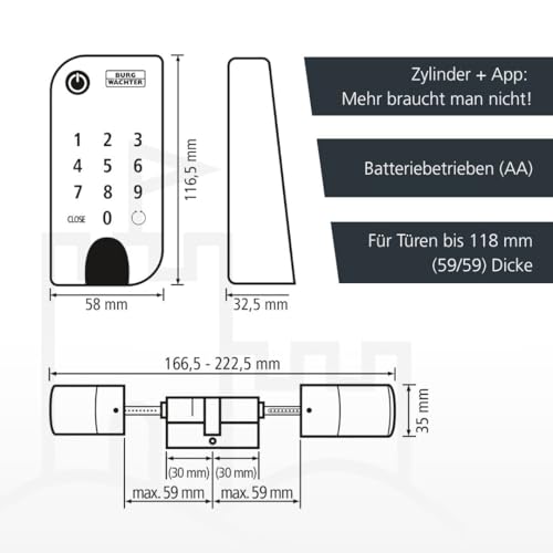 BURG-WÄCHTER Elektronisches Türschloss ENTRYeasy 7601 - 2